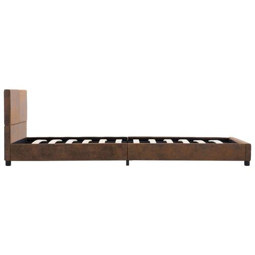 Sengestel 90x200 cm imiteret ruskind brun