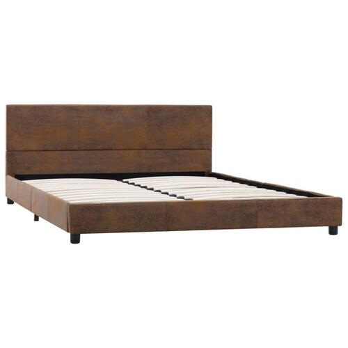 Sengestel 120x200 cm imiteret ruskind brun