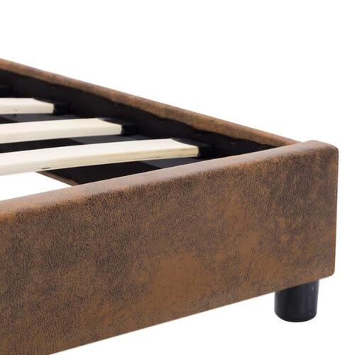Sengestel 120x200 cm imiteret ruskind brun