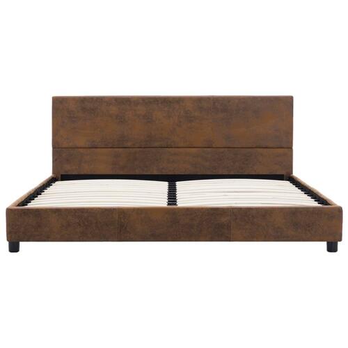 Sengestel 160 x 200 cm imiteret ruskind brun