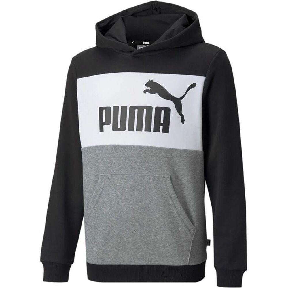 Hættetrøje til Børn Puma Essential Colorblock Sort 7-8 år