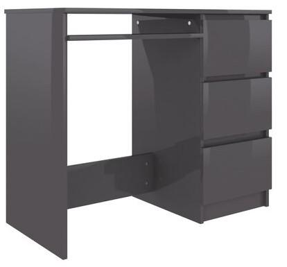 Skrivebord 90x45x76 cm spånplade højglans grå