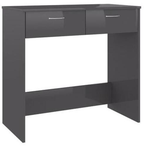 Skrivebord 80x40x75 cm konstrueret træ grå højglans
