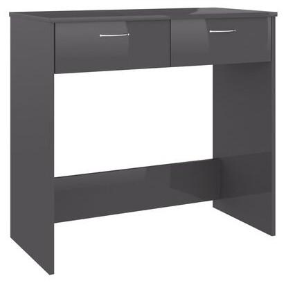 Skrivebord 80x40x75 cm konstrueret træ grå højglans