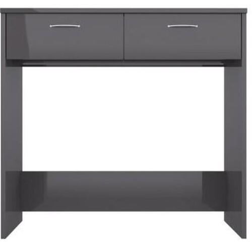 Skrivebord 80x40x75 cm konstrueret træ grå højglans