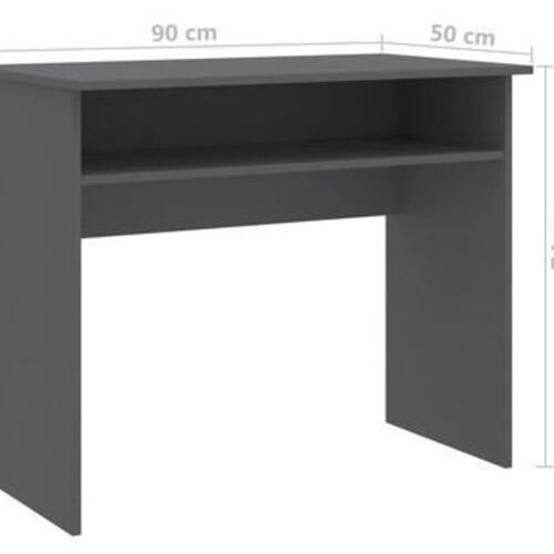 Skrivebord 90x50x74 cm konstrueret træ grå