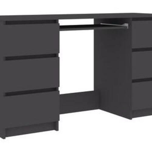 Skrivebord 140x50x77 cm konstrueret træ grå