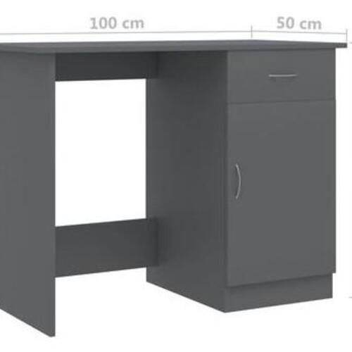 Skrivebord 100x50x76 cm konstrueret træ grå