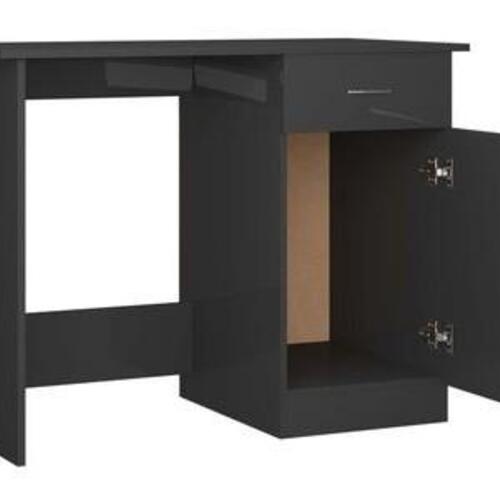 Skrivebord 100x50x76 cm konstrueret træ grå højglans