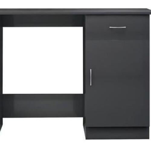 Skrivebord 100x50x76 cm konstrueret træ grå højglans
