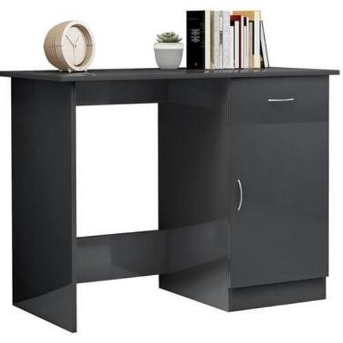Skrivebord 100x50x76 cm konstrueret træ grå højglans