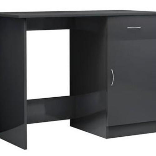 Skrivebord 100x50x76 cm konstrueret træ grå højglans