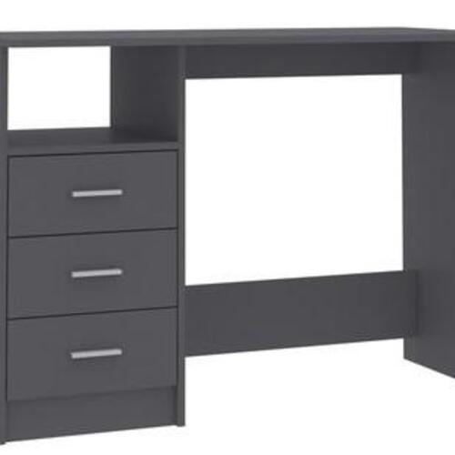 Skrivebord med skuffer 110x50x76 cm spånplade grå