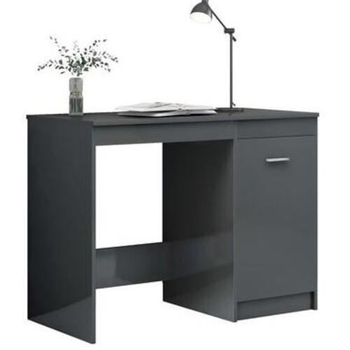 Skrivebord 100x50x76 cm konstrueret træ grå højglans