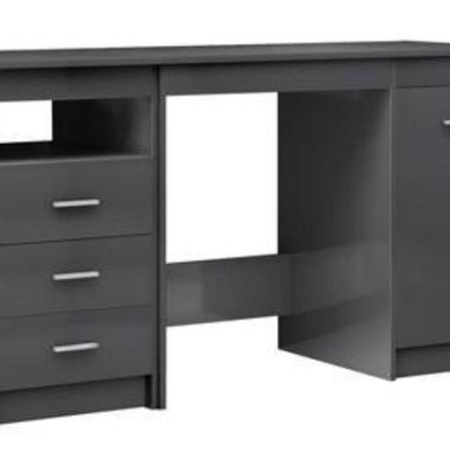 Skrivebord 140x50x76 cm spånplade grå højglans