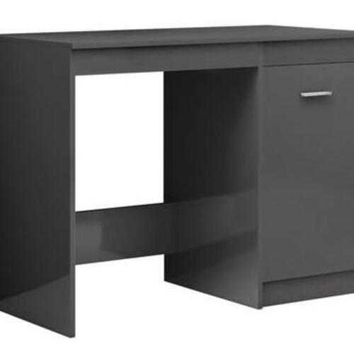 Skrivebord 140x50x76 cm spånplade grå højglans