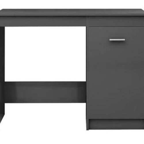 Skrivebord 140x50x76 cm spånplade grå højglans