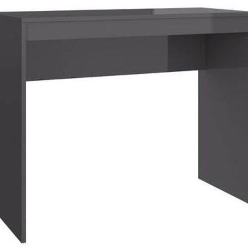 Skrivebord 90x40x72 cm konstrueret træ grå højglans