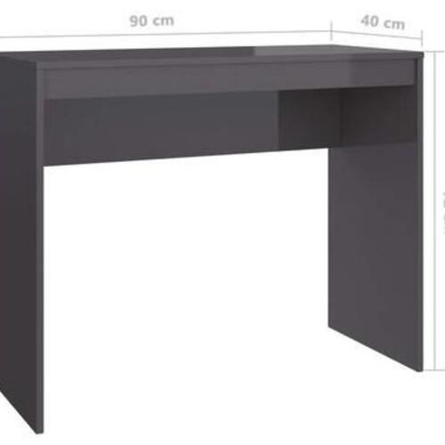 Skrivebord 90x40x72 cm konstrueret træ grå højglans