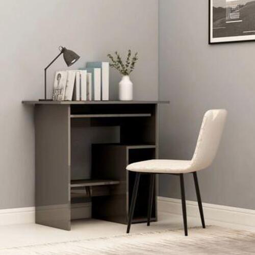 Skrivebord 80 x 45 x 74 cm spånplade grå højglans