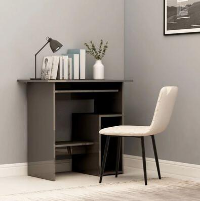 Skrivebord 80 x 45 x 74 cm spånplade grå højglans