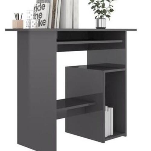 Skrivebord 80 x 45 x 74 cm spånplade grå højglans
