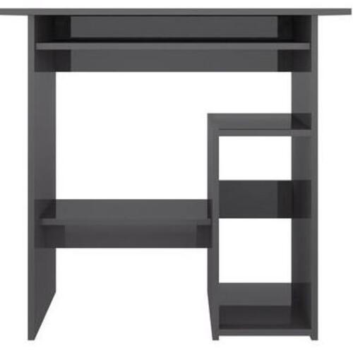 Skrivebord 80 x 45 x 74 cm spånplade grå højglans