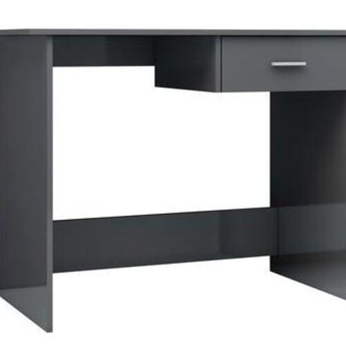 Skrivebord 100x50x76 cm konstrueret træ grå højglans