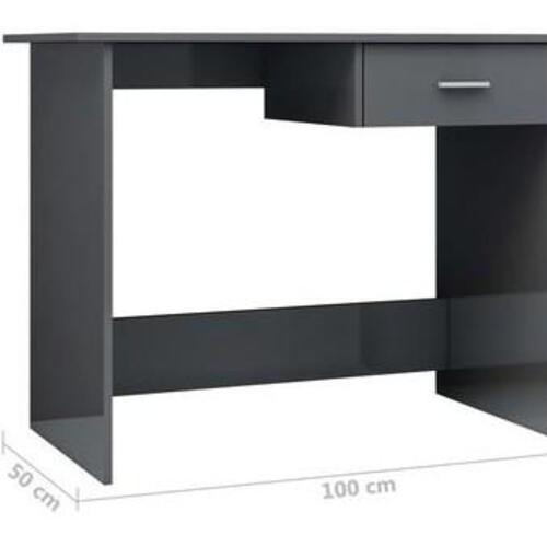 Skrivebord 100x50x76 cm konstrueret træ grå højglans
