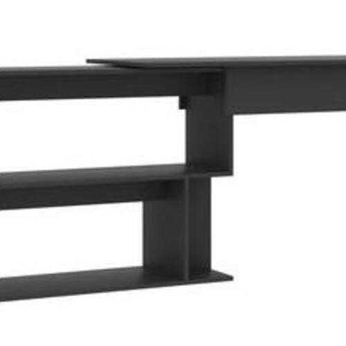 Skrivebord til hjørne 200x50x76 cm konstrueret træ grå