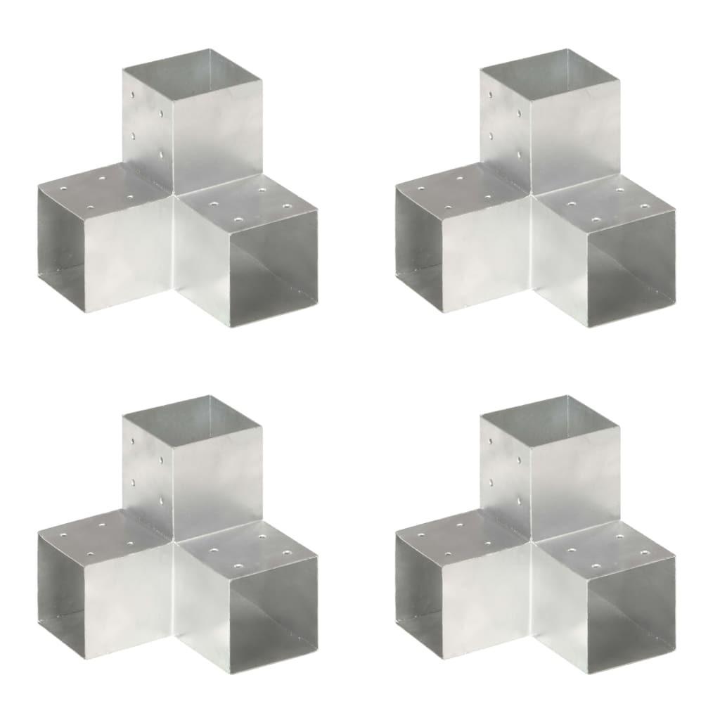 Stolpebeslag Y-form 4 stk. 101x101 mm galvaniseret metal