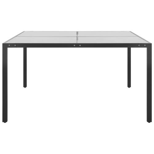 Havebord 130x130x72 cm stål og glas antracitgrå