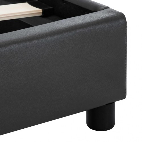 Sengestel med LED 140x200 cm kunstlæder grå