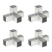 Stolpebeslag X-form 4 stk. 71x71 mm galvaniseret metal