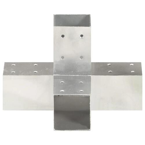 Stolpebeslag X-form 4 stk. 71x71 mm galvaniseret metal