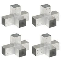 Stolpebeslag X-form 4 stk. 81x81 mm galvaniseret metal