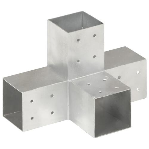 Stolpebeslag X-form 4 stk. 81x81 mm galvaniseret metal