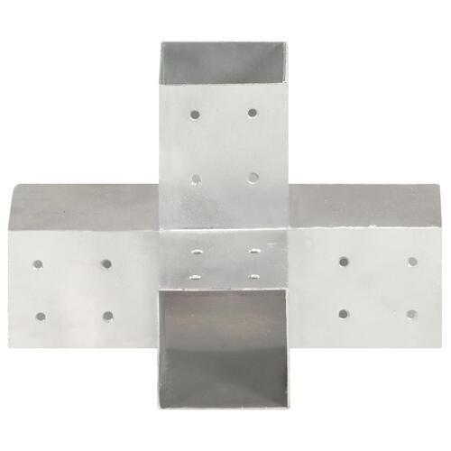 Stolpebeslag X-form 4 stk. 81x81 mm galvaniseret metal