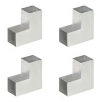 Stolpebeslag L-form 4 stk. 91x91 mm galvaniseret metal