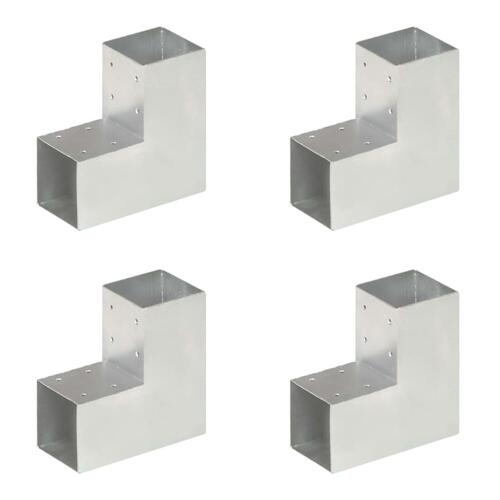 Stolpebeslag L-form 4 stk. 91x91 mm galvaniseret metal