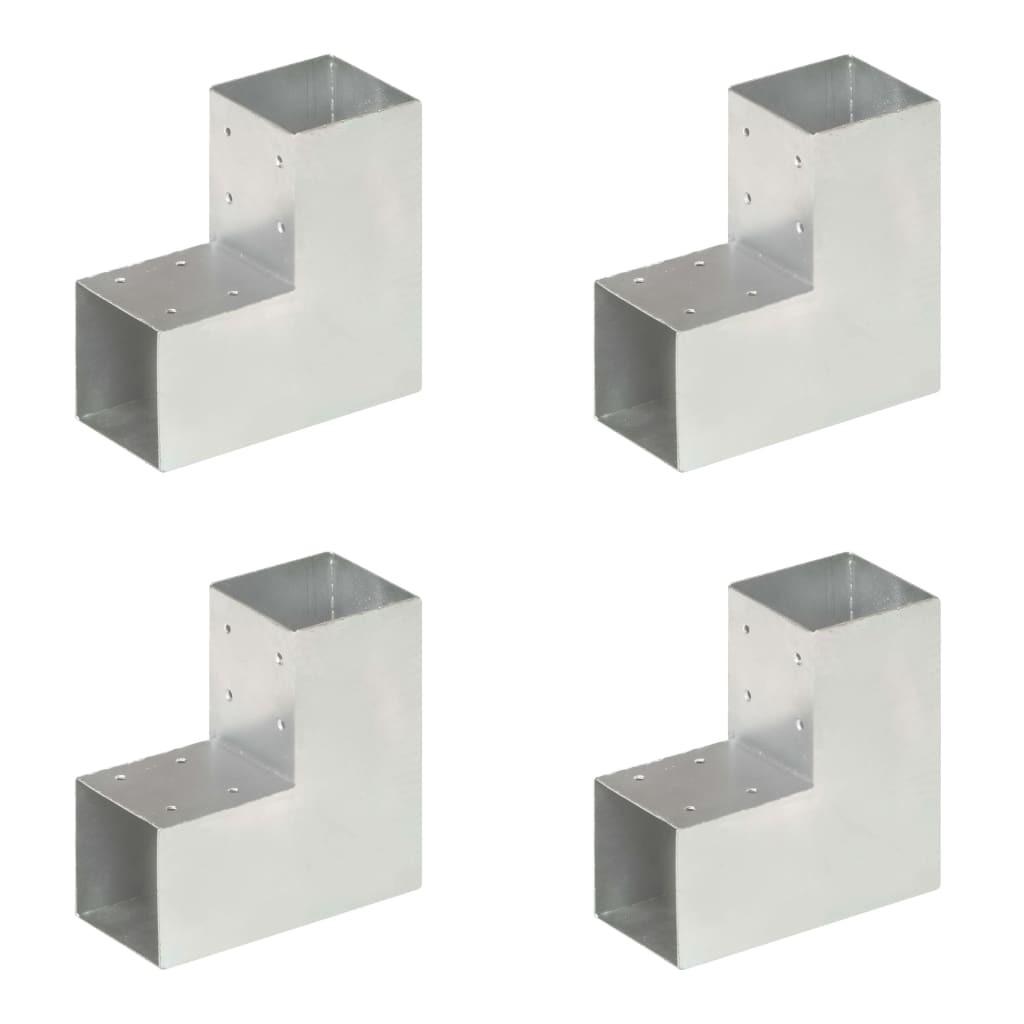 Stolpebeslag L-form 4 stk. 91x91 mm galvaniseret metal