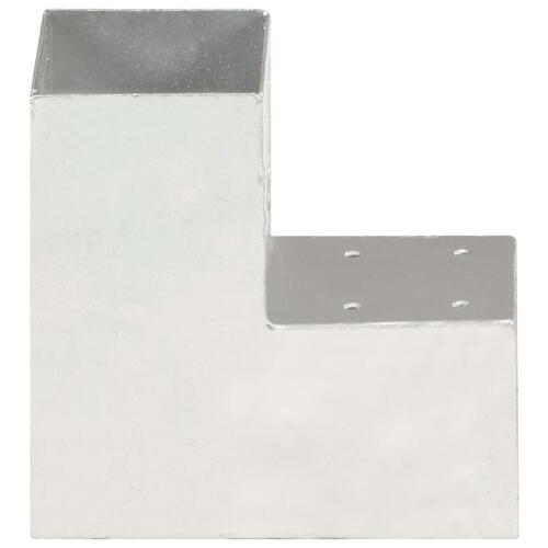 Stolpebeslag L-form 4 stk. 91x91 mm galvaniseret metal
