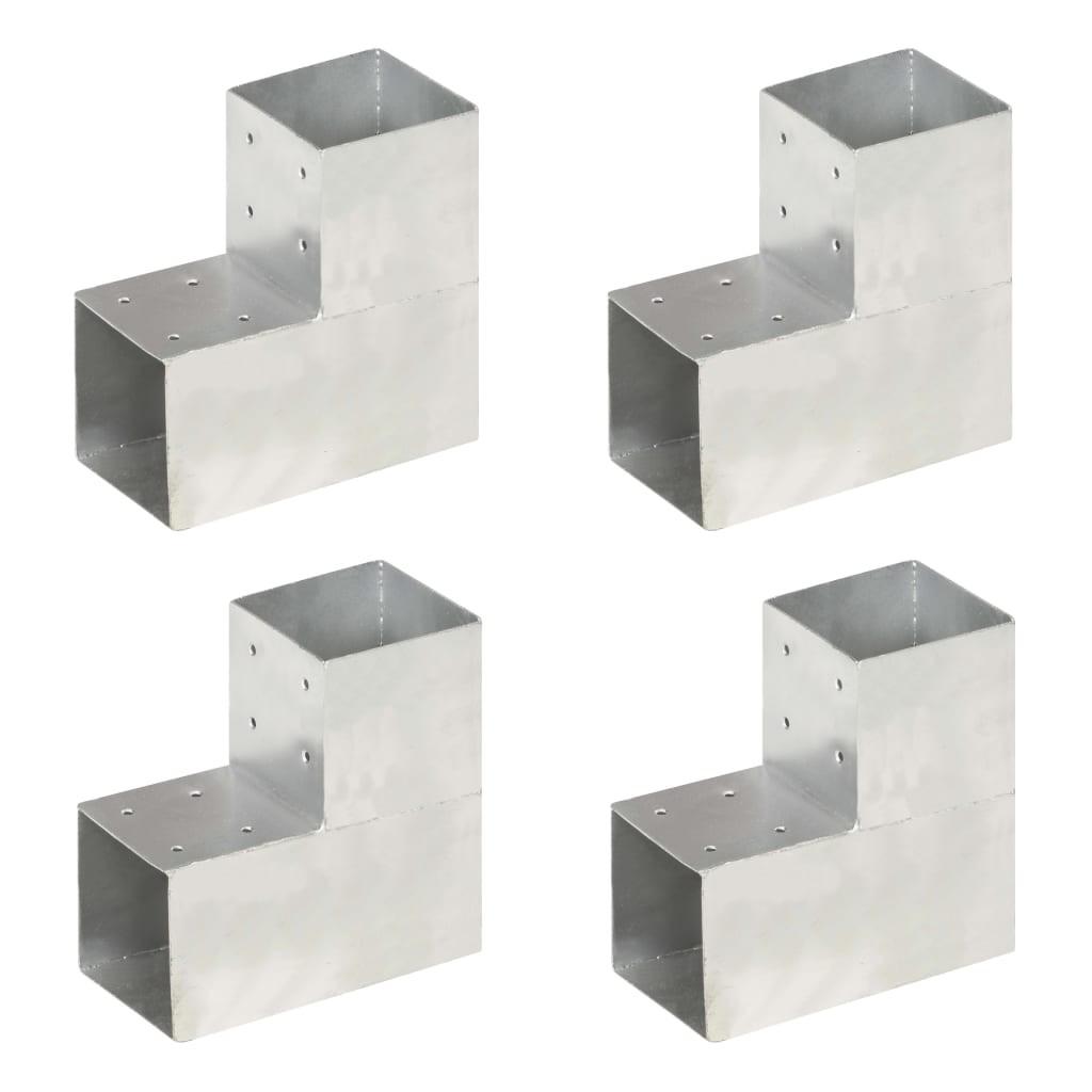 Stolpebeslag L-form 4 stk. 101x101 mm galvaniseret metal