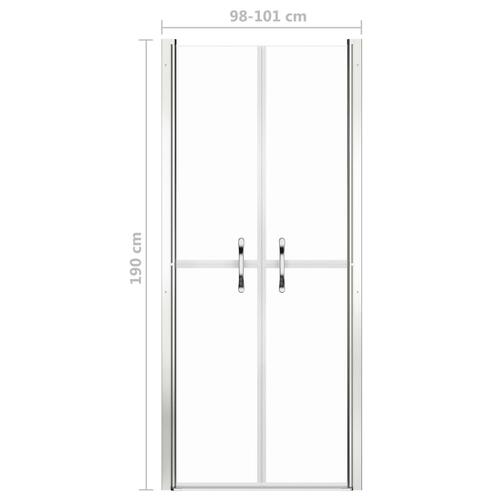 Brusedør 101x190 cm klart sikkerhedsglas
