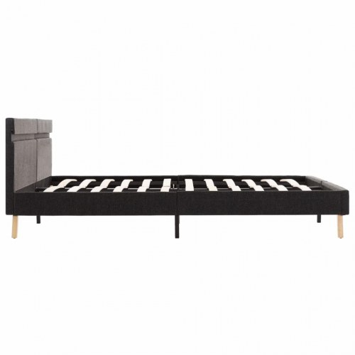 Sengestel med LED 180 x 200 cm stof mørkegrå