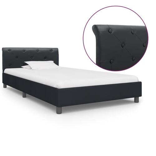 Sengestel 100 x 200 cm sort kunstlæder