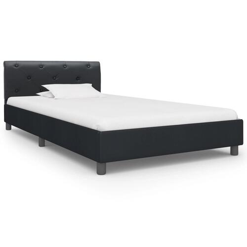 Sengestel 100 x 200 cm sort kunstlæder