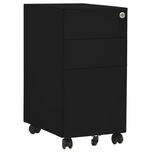 Mobilt arkivskab 30x45x59 cm stål sort