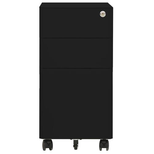 Mobilt arkivskab 30x45x59 cm stål sort