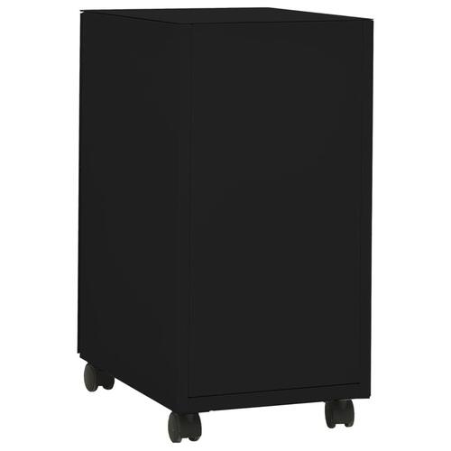 Mobilt arkivskab 30x45x59 cm stål sort